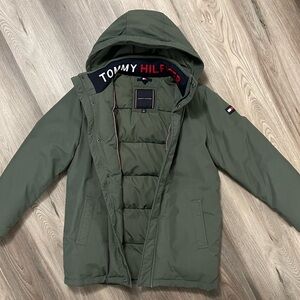 Tommy Hilfiger Big Boy’s Green Hooded Puffer Coat